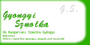 gyongyi szmolka business card